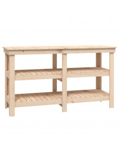 Banco da Lavoro 142,5x50x80 cm in Legno Massello di Pino 2