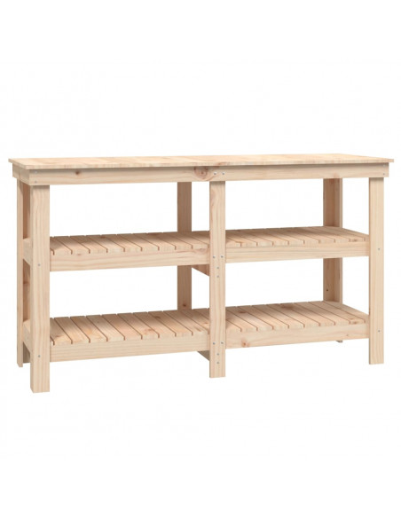 Banco da Lavoro 142,5x50x80 cm in Legno Massello di Pino