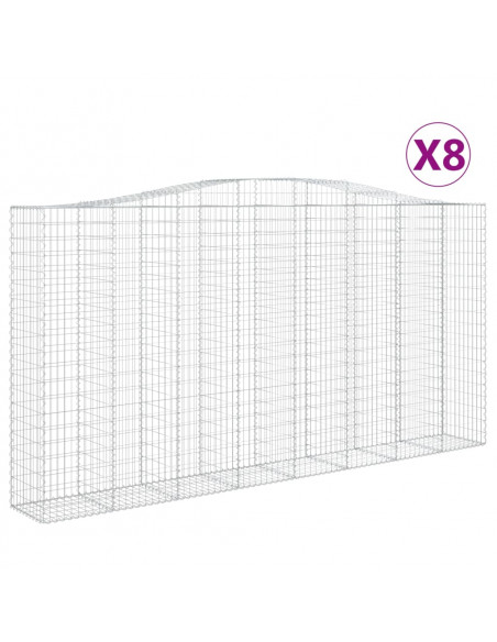 Cesti Gabbioni ad Arco 8 pz 400x50x200/220 cm Ferro Zincato