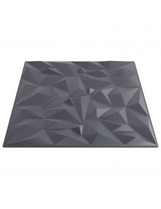 Pannelli Murali 48 pz Grigi 50x50 cm XPS 12 m² Ametista