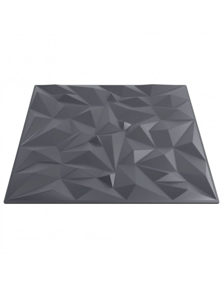 Pannelli Murali 48 pz Grigi 50x50 cm XPS 12 m² Ametista
