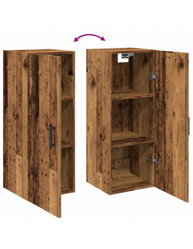 Mobile a Parete Legno Vecchio 34,5x34x90 cm in Truciolato