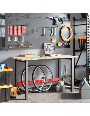 Banco Lavoro 140x60x81,5 cm Legno Massello Rovere