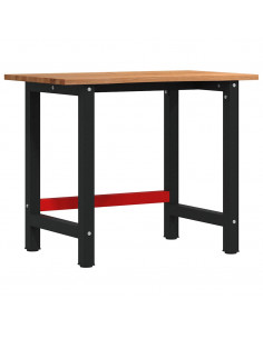 Banco Lavoro Marrone Chiaro 100x60x81,5cm Legno Massello Rovere 2