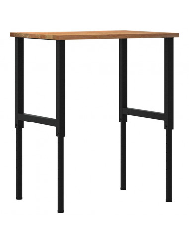 Banco Lavoro Marrone Chiaro 80x60x(71,5-98) cm Legno di Rovere