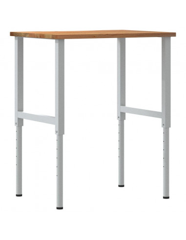 Banco Lavoro Marrone Chiaro 80x60x(71,5-98) cm Legno di Rovere