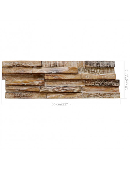 Pannelli per Pareti 10 pz 1,01 m² in Legno Massello di Teak
