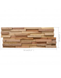 Pannelli per Pareti 10 pz 1,08 m² in Legno Massello di Teak