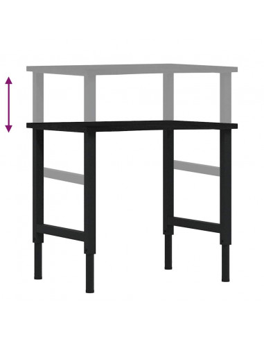 Banco Lavoro Marrone Scuro 80x60x(71,5-98) cm Legno di Rovere