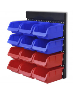 Pannelli Porta Attrezzi da Parete 2 pz Blu e Rosso