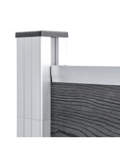 Pannelli Recinzione WPC 4 Quadrati 1 Inclinato 792x186 cm Grigi