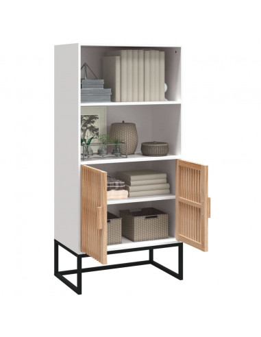 Credenza Bianca 60x35x125 cm in Legno Multistrato