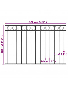 Pannello di Recinzione in Acciaio 1,7x1 m Nero