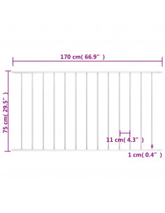 Pannello di Recinzione in Acciaio Verniciato 1,7x0,75 m Bianco