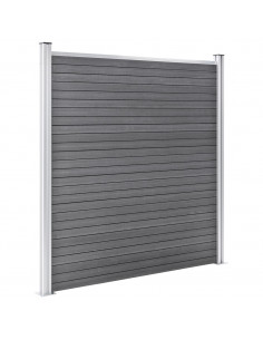 Pannello di Recinzione in WPC 1737x186 cm Grigio