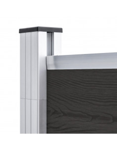 Pannello di Recinzione in WPC 175x186 cm Nero