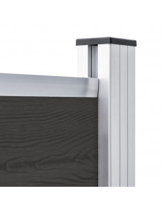 Pannello di Recinzione in WPC 180x146 cm Nero