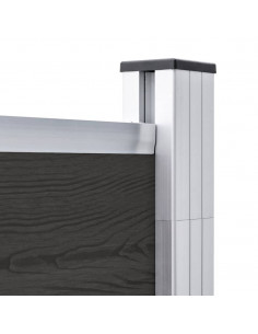 Pannello di Recinzione in WPC 180x186 cm Nero