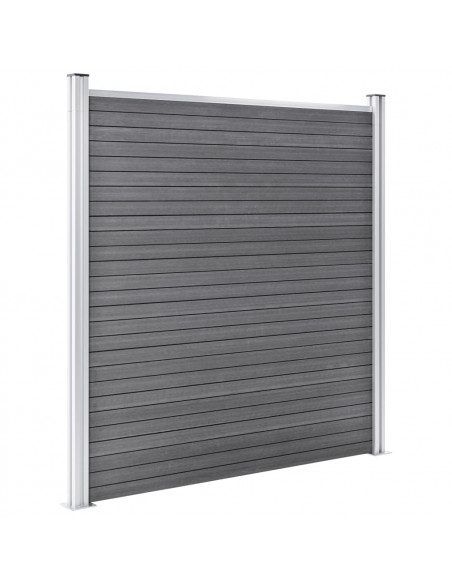 Pannello di Recinzione in WPC 699x186 cm Grigio