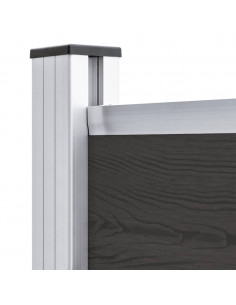 Pannello di Recinzione in WPC 95x186 cm Nero