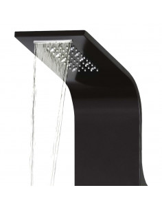 Pannello Doccia in Alluminio 20x44x130 cm Nero