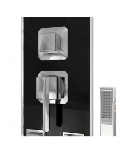 Pannello Doccia in Vetro 18x45,5x130 cm Nero