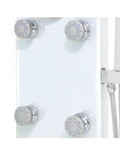 Pannello Doccia in Vetro 25x44,6x130 cm Bianco