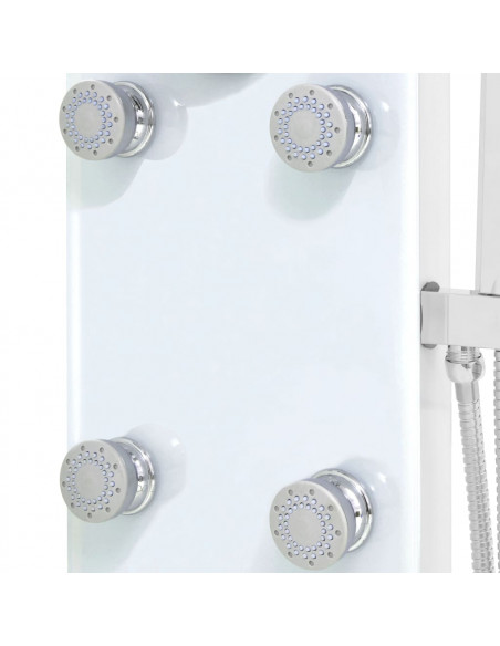 Pannello Doccia in Vetro 25x44,6x130 cm Bianco