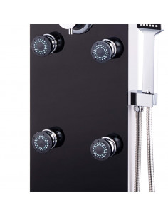 Pannello Doccia in Vetro 25x44,6x130 cm Nero