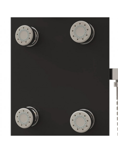 Pannello Doccia in Vetro 25x47,5x130 cm Nero