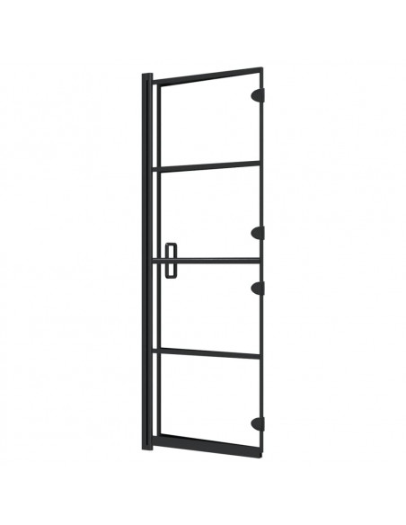 Pannello Doccia Pieghevole in ESG 100x140 cm Nero