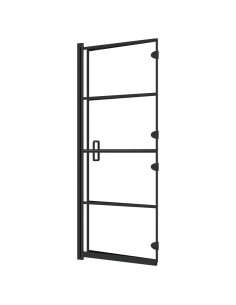 Pannello Doccia Pieghevole in ESG 120x140 cm Nero