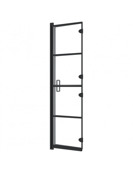 Pannello Doccia Pieghevole in ESG 80x140 cm Nero