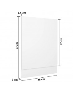 Pannello Lavastoviglie Bianco 45x3x67 cm Legno Multistrato