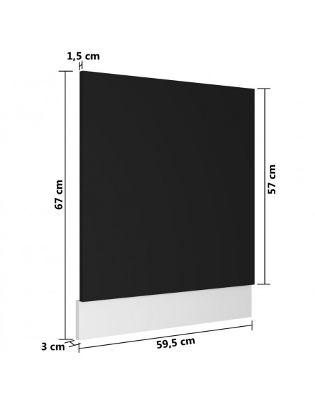 Pannello Lavastoviglie Nero 59,5x3x67 cm Legno Multistrato