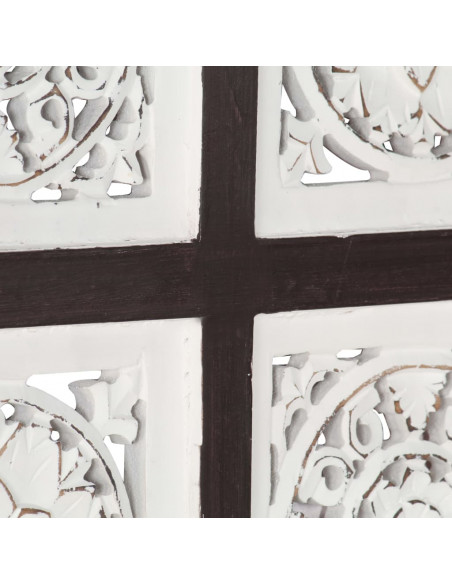 Pannello Murale Intagliato MDF 40x40x1,5 cm Marrone e Bianco
