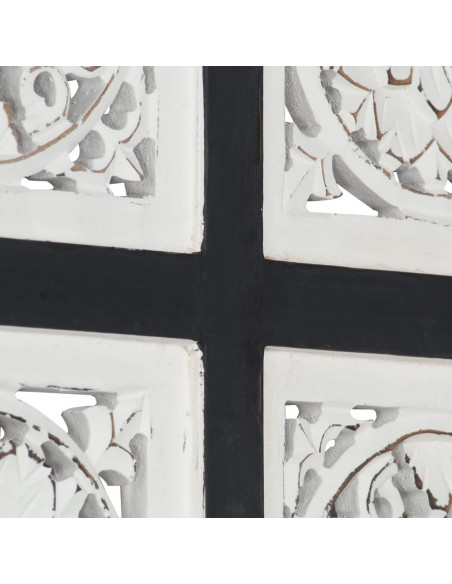 Pannello Murale Intagliato MDF 40x40x1,5 cm Nero e Bianco