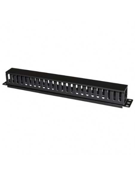 PANNELLO PASSACAVI 1 UNITA' A GABBIA PER RACK CON COPERCHIO SCORREVOLE 25 SLOT COLORE NERO - LKORG1UL
