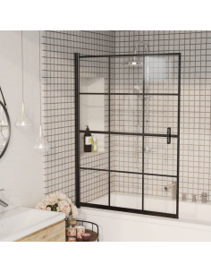 Pannello per Box Doccia in ESG 100x140 cm Nero