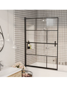 Pannello per Box Doccia in ESG 100x140 cm Nero