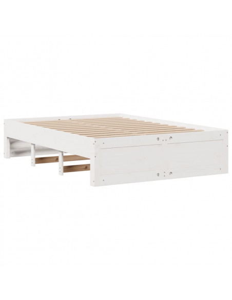 Letto Libreria senza Materasso Bianco 140x200 cm Legno di Pino