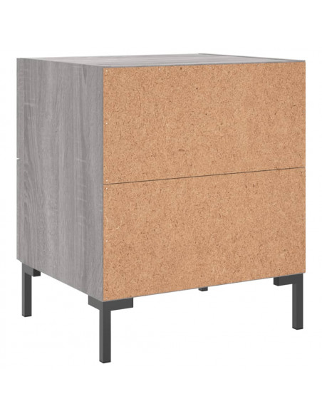 Comodino Grigio Sonoma 40x35x47,5 cm in Legno Multistrato