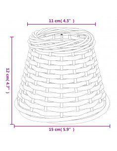 Paralume Bianco Ø15x12 cm in Vimini