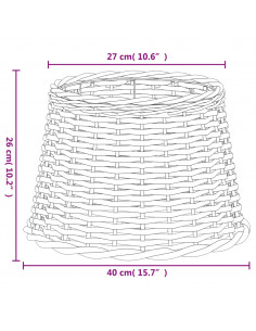Paralume Bianco Ø40x26 cm in Vimini