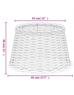 Paralume Bianco Ø45x28 cm in Vimini