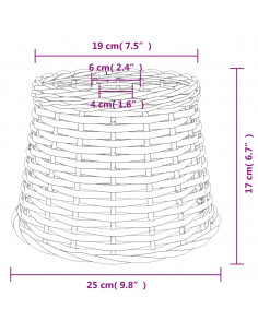 Paralume da Soffitto Bianco Ø25x17 cm in Vimini