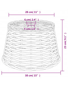 Paralume da Soffitto Bianco Ø38x23 cm in Vimini