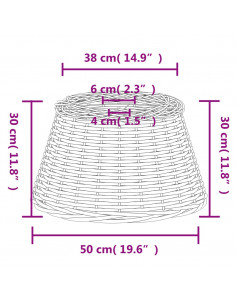 Paralume da Soffitto Bianco Ø50x30 cm in Vimini