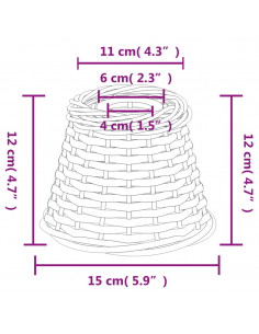 Paralume da Soffitto Marrone Ø15x12 cm in Vimini