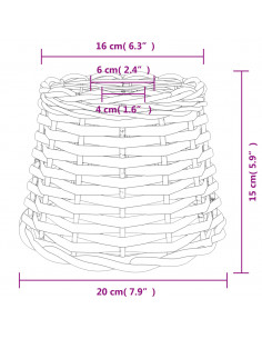Paralume da Soffitto Marrone Ø20x15 cm in Vimini